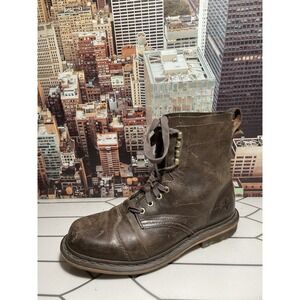 DR. MARTENS PIER Brown Leather Boots Men's Size 11 Combat Work Designer